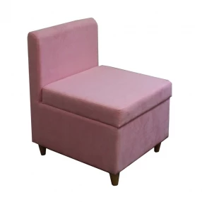 29" Mod Pink Mauve Microfiber Armless Accent Chair with Storage