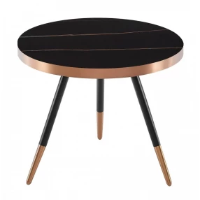 Modern Small Black and Gold Ceramic Coffee Table