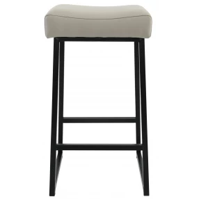 " Gray And Black Backless Bar Height Bar Chair