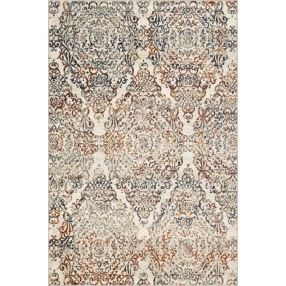 ivory oriental dhurrie area rug with beige pattern and symmetrical motif