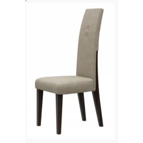 Brown and Espresso Upholstered Microfiber Dining Side Chair