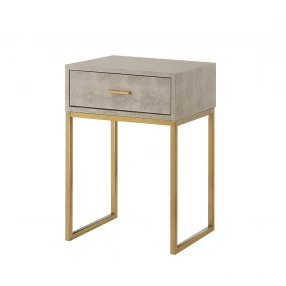 24" Gold and Cream End Table with Drawer