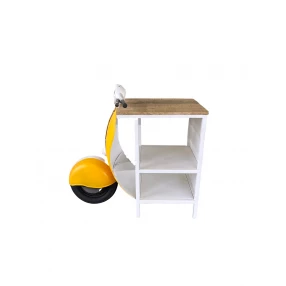 Yellow Wood And Metal Mini Scooter End or Side Table