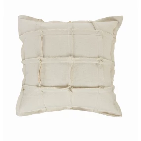 20" X 20" Beige 100% Cotton Zippered Pillow