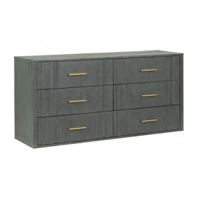 solid manufactured wood six drawer dresser in a clean design