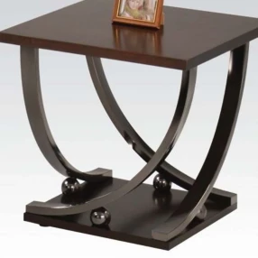 23" Black and Brown End Table