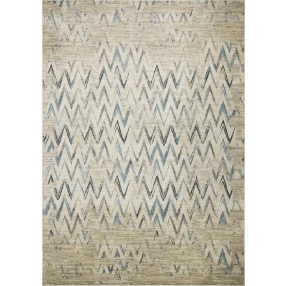 ivory chevron dhurrie area rug in beige and grey on wooden floor