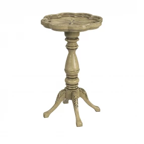 20" Beige Manufactured Wood Round End Table