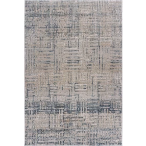 geometric distressed stain resistant area rug with rectangle pattern