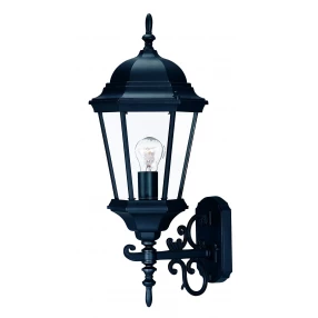 Matte Black Domed Glass Lantern Wall Light