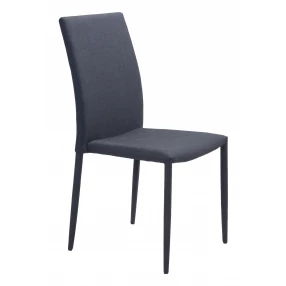 Set of Four Black Restaurant Quality Sleek Dining Chairs