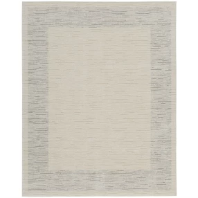 gray abstract power loom area rug with beige rectangular pattern