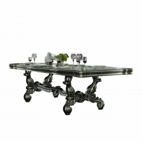 46" Green Solid Wood Trestle Base Dining Table