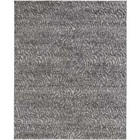 7' X 10' Gray Taupe And Ivory Abstract Power Loom Stain Resistant Area Rug