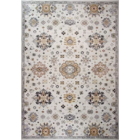 8' x 11' Gray and Gold Floral Area Rug