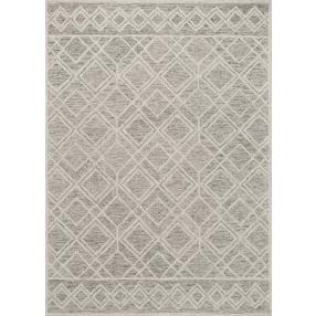 wool sand area rug in brown and beige with symmetrical rectangle pattern