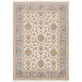 loom stain resistant area rug with fringe in brown beige rectangle pattern