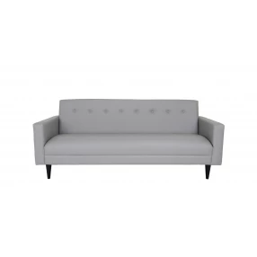 80" Gray Faux Leather And Black Sofa
