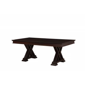 60" Espresso Solid Wood Double Pedestal Base Dining Table