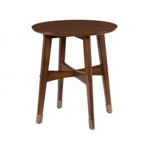 23" Brown Solid Wood And Iron Rectangular End Table