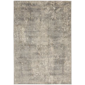 4' X 6' Beige And Grey Abstract Power Loom Non Skid Area Rug