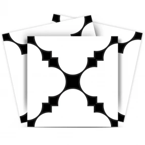 5" X 5" Black And White Tri Peel And Stick Tiles