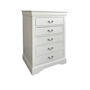 32" White Manufactured Wood Five Drawer Chest