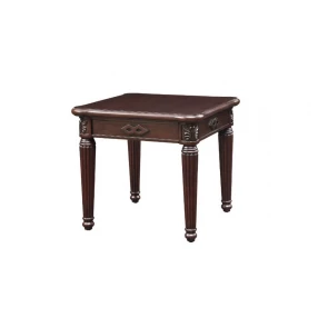 24" Espresso Solid Wood And Manufactured Wood Square End Table
