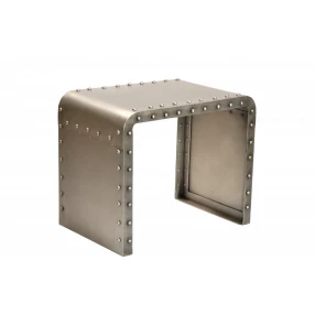 20" Gold Metal Rectangular End Table