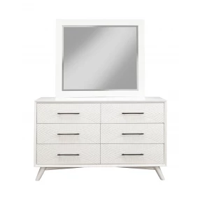 56" White Solid Wood Six Drawer Double Dresser