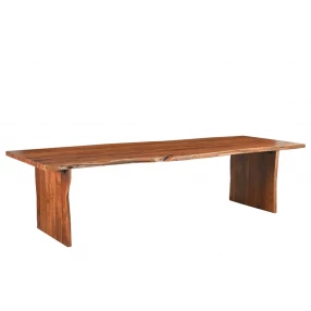 73" Brown Live Edge Solid Wood Dining Bench