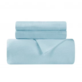 Light Blue King Cotton Blend 0 Thread Count Washable Duvet Cover Set