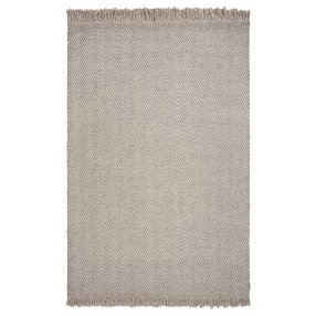 hand woven herringbone indoor area rug in brown beige and grey pattern