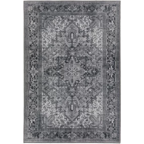 oriental distressed non skid area rug with rectangular pattern and artistic design