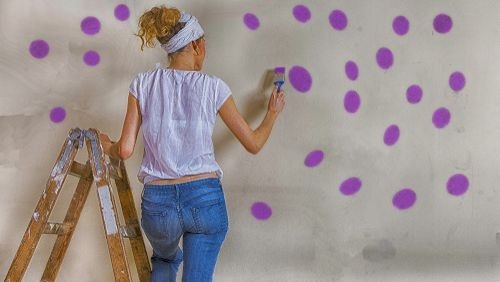 Take a Room from Boring to Bold with a DIY Dot Wall